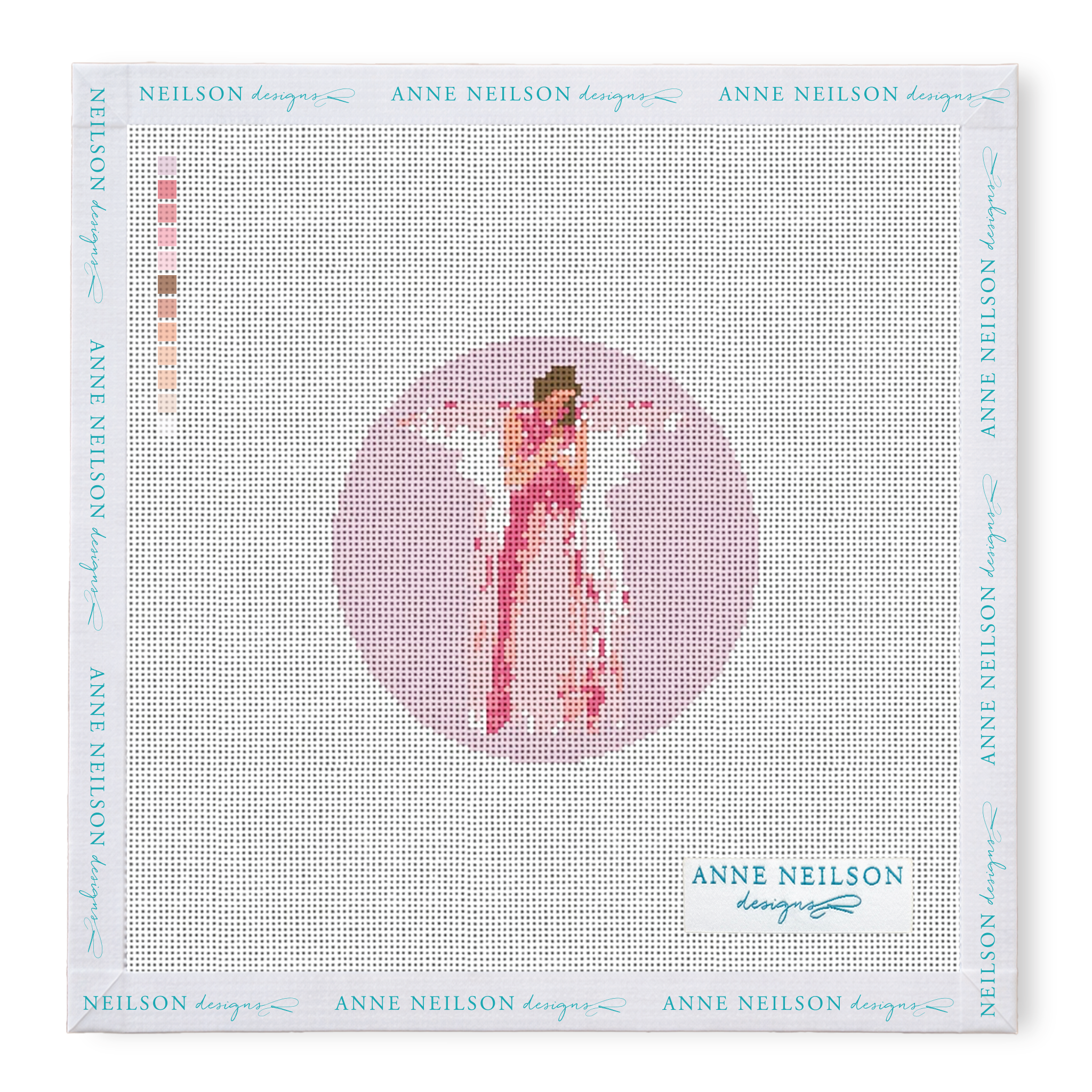 Pink Watercolor Angel Round