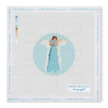 Blue Watercolor Angel Round